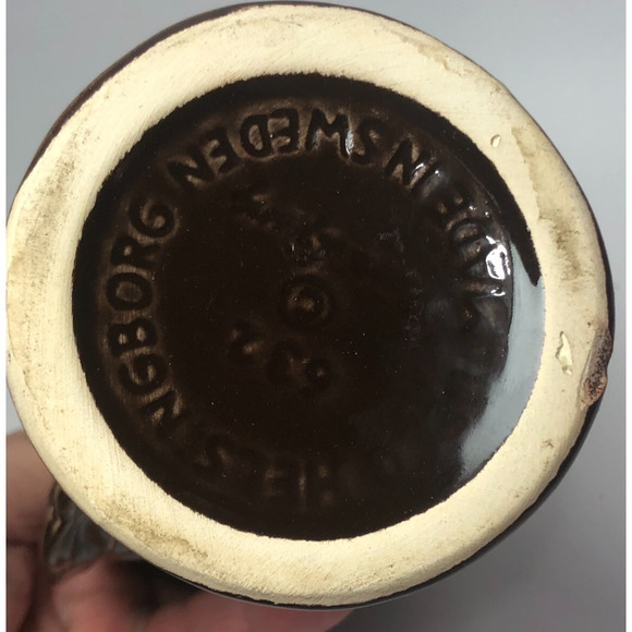 Vintage Brown Woman Head Vase Face Rosa Ljung Helsingborg Sweden Scandinavian - Picture 4 of 7